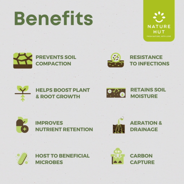 Nature Hut Organic Breathing Biochar, Fine (4L), Chunky (5L), or Large (5L) - Soil Enhancer, Use Less Fertiliser - Image 2